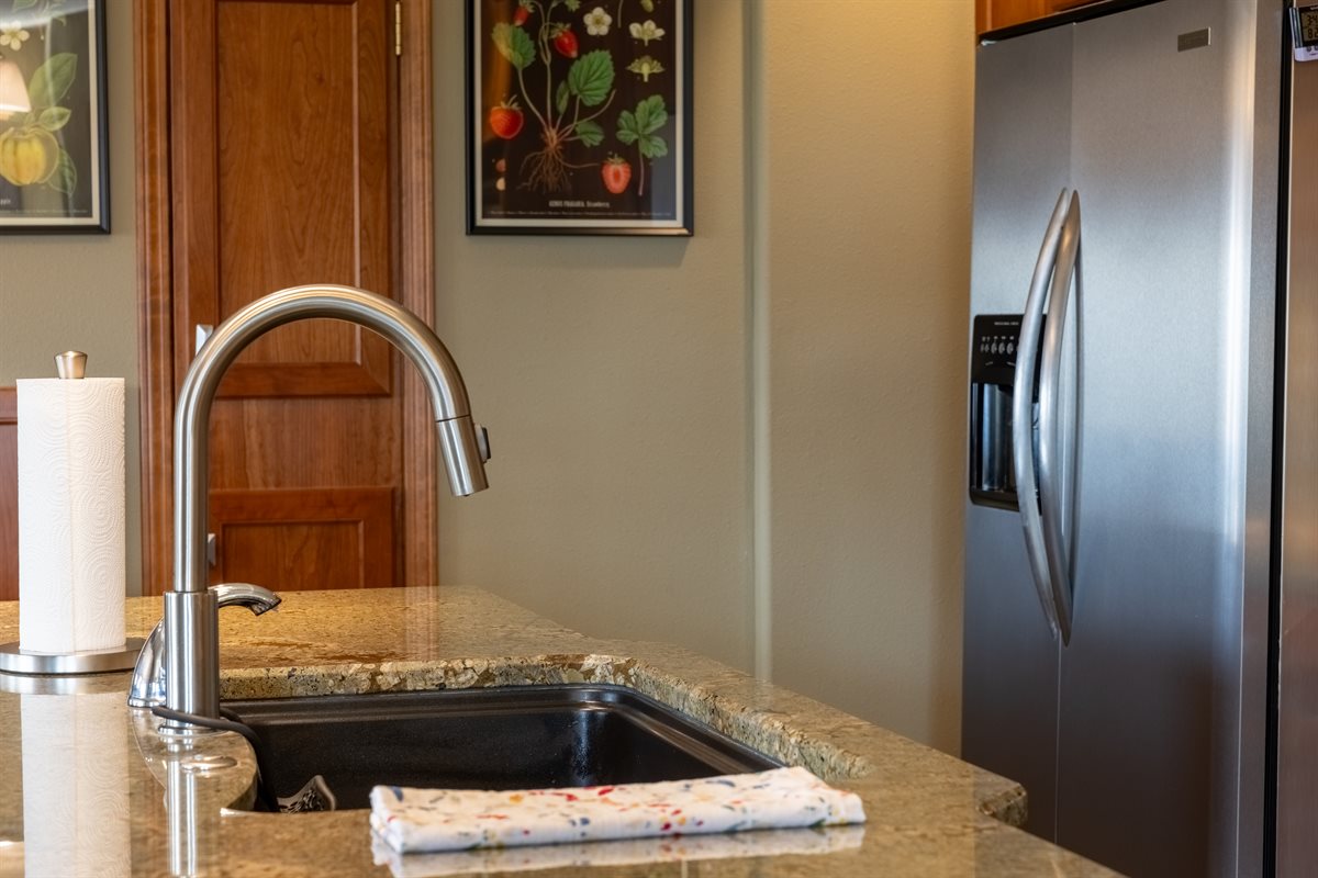 Kitchen with stainless steel appliances